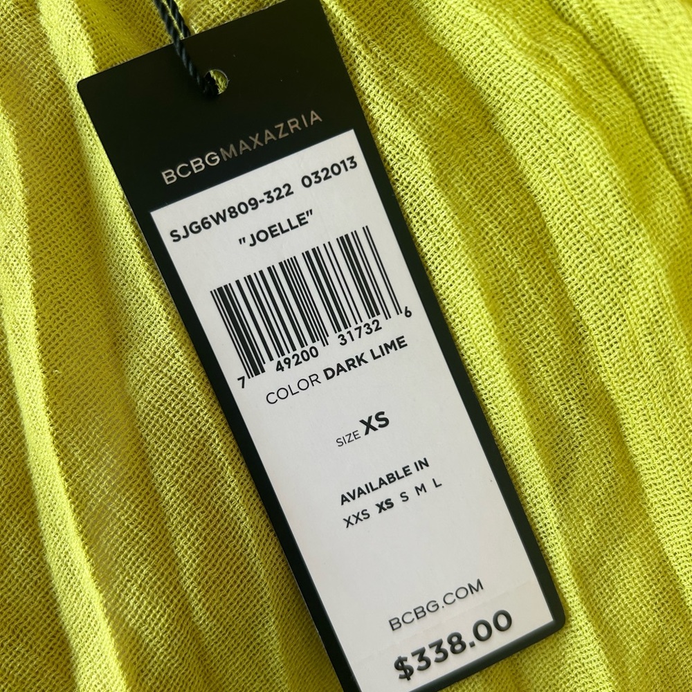 BCBGMAXAZRIA Joelle Dark Lime Maxi Dress - Picture 7 of 7